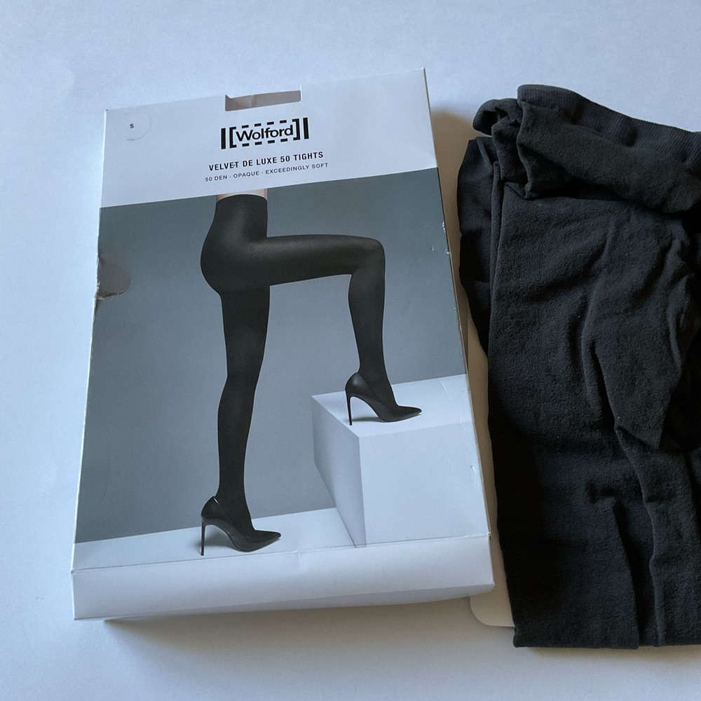 WOLFORD 10687 VELVET DE LUXE 50 TIGHTS ANTHRACITE SIZE SMALL NEW In PACKAGE NWT